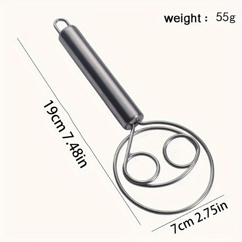 Batidor de masa danés de acero inoxidable para pan, pizza, pastel, galletas, herramienta de cocina