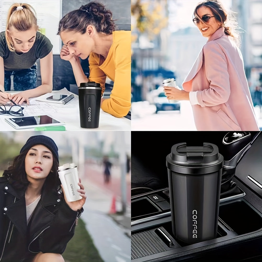 Stainless Steel Travel Mug 380ml Leakproof Reusable Tumbler for Hot Drinks