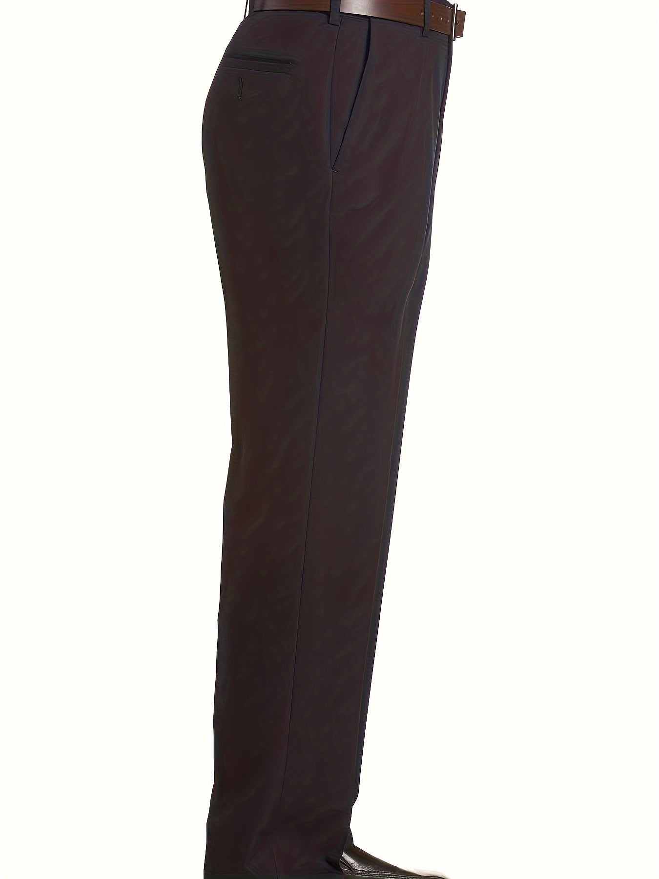 Plus Size Men's Solid Polyester Suit Pants for Formal Occasions