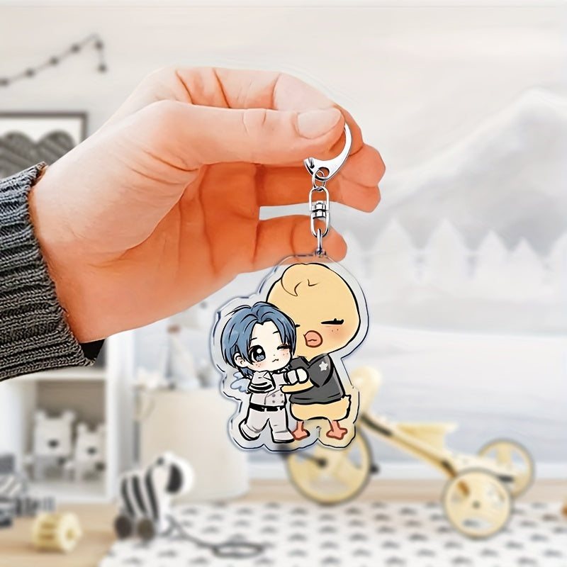 Acrylic Cartoon Animal Keychain Double-Sided Charm for Bags and Keys Gift for Fans
