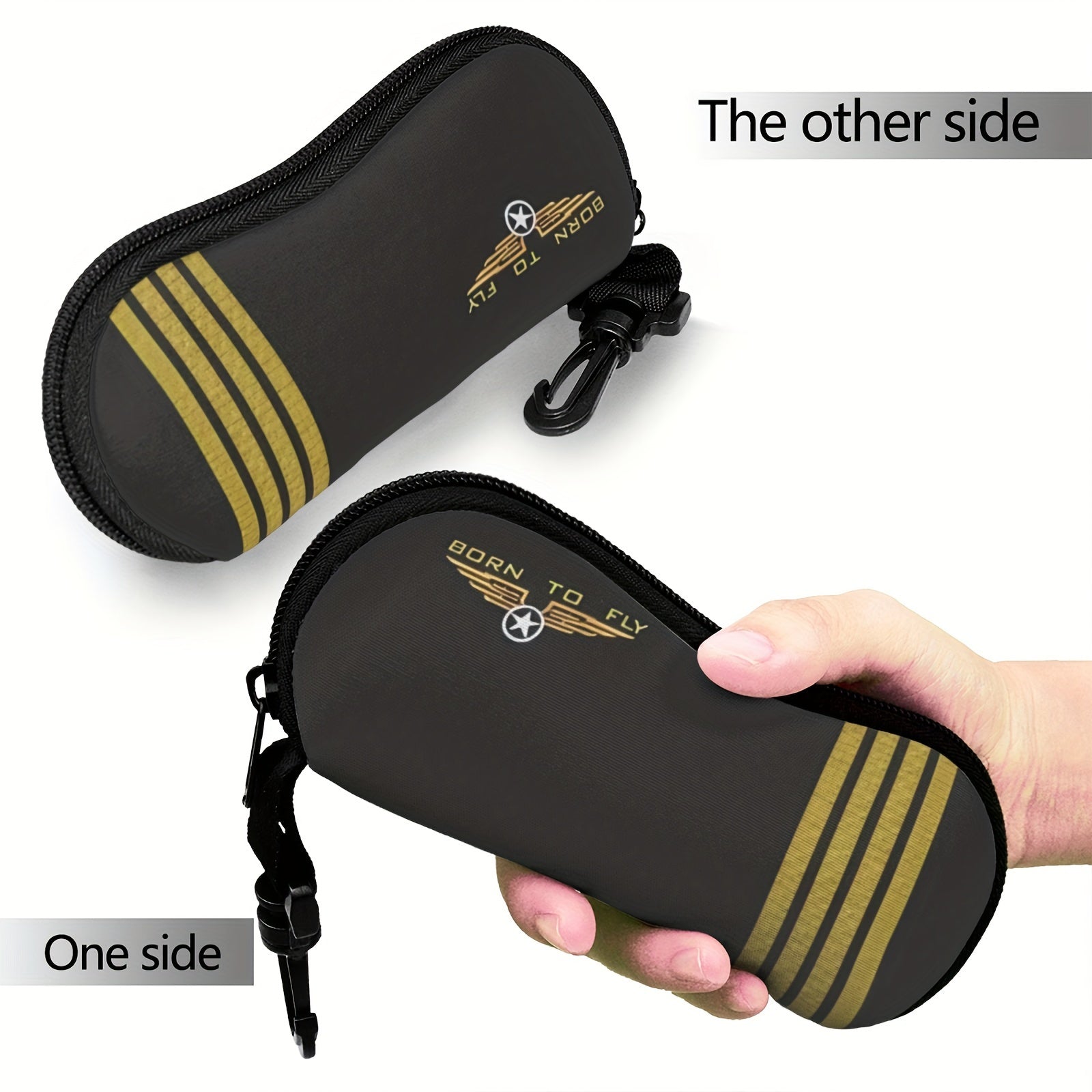 Unisex Durable Lightweight Glasses Case with Zipper Closure