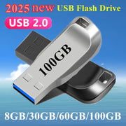 Metal USB 2.0 Flash Drive 8GB 30GB 60GB 100GB Durable Data Storage