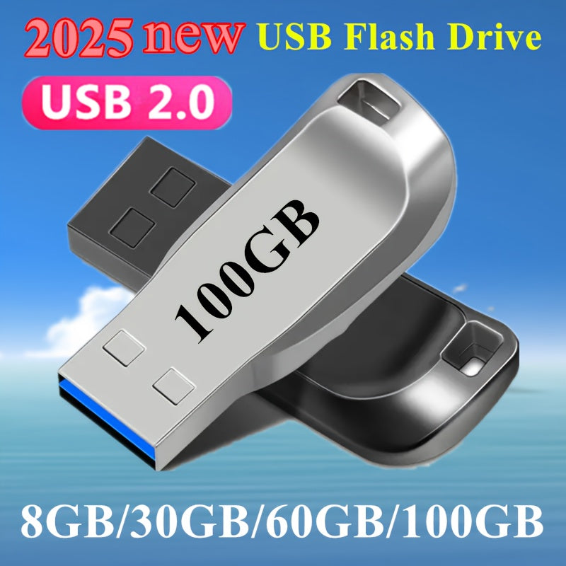 Metal USB 2.0 Flash Drive 8GB 30GB 60GB 100GB Durable Data Storage