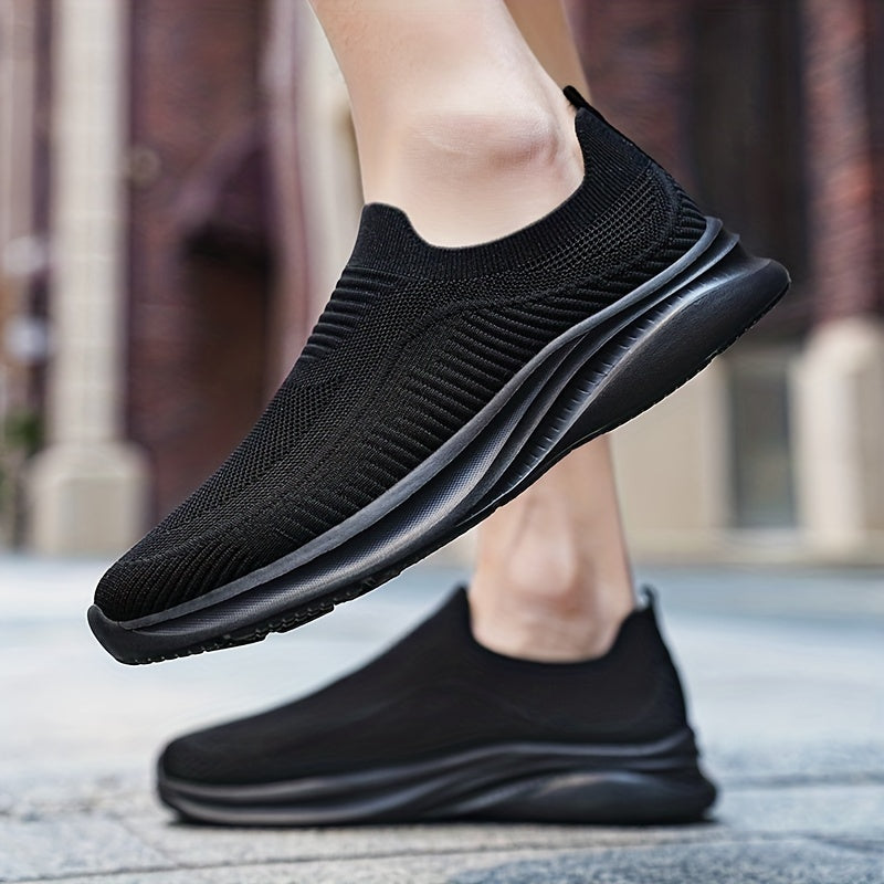 Men's Lightweight Breathable Fabric Slip-On Sneakers for Casual Walking