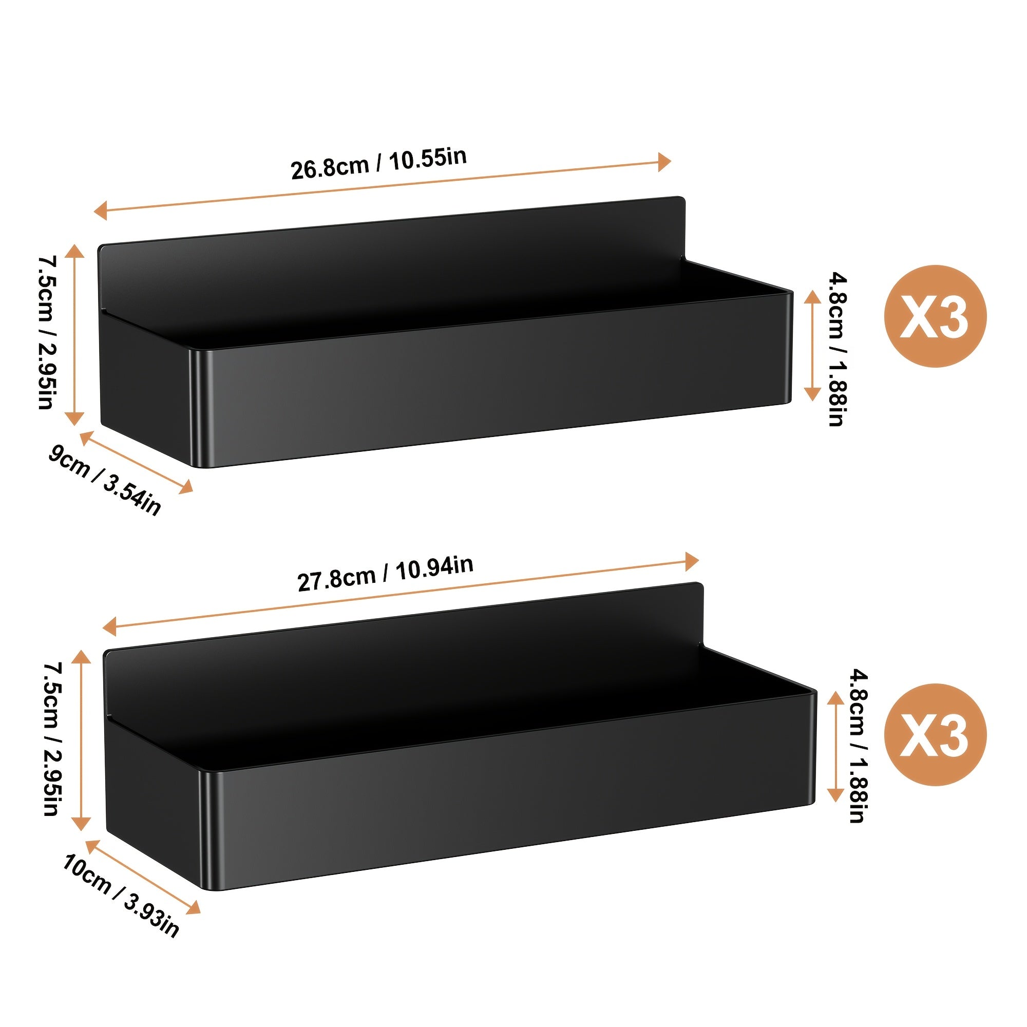 6pcs Magnetic Spice Rack Set Plastic Wall-Mounted Organizer for Refrigerator Oven