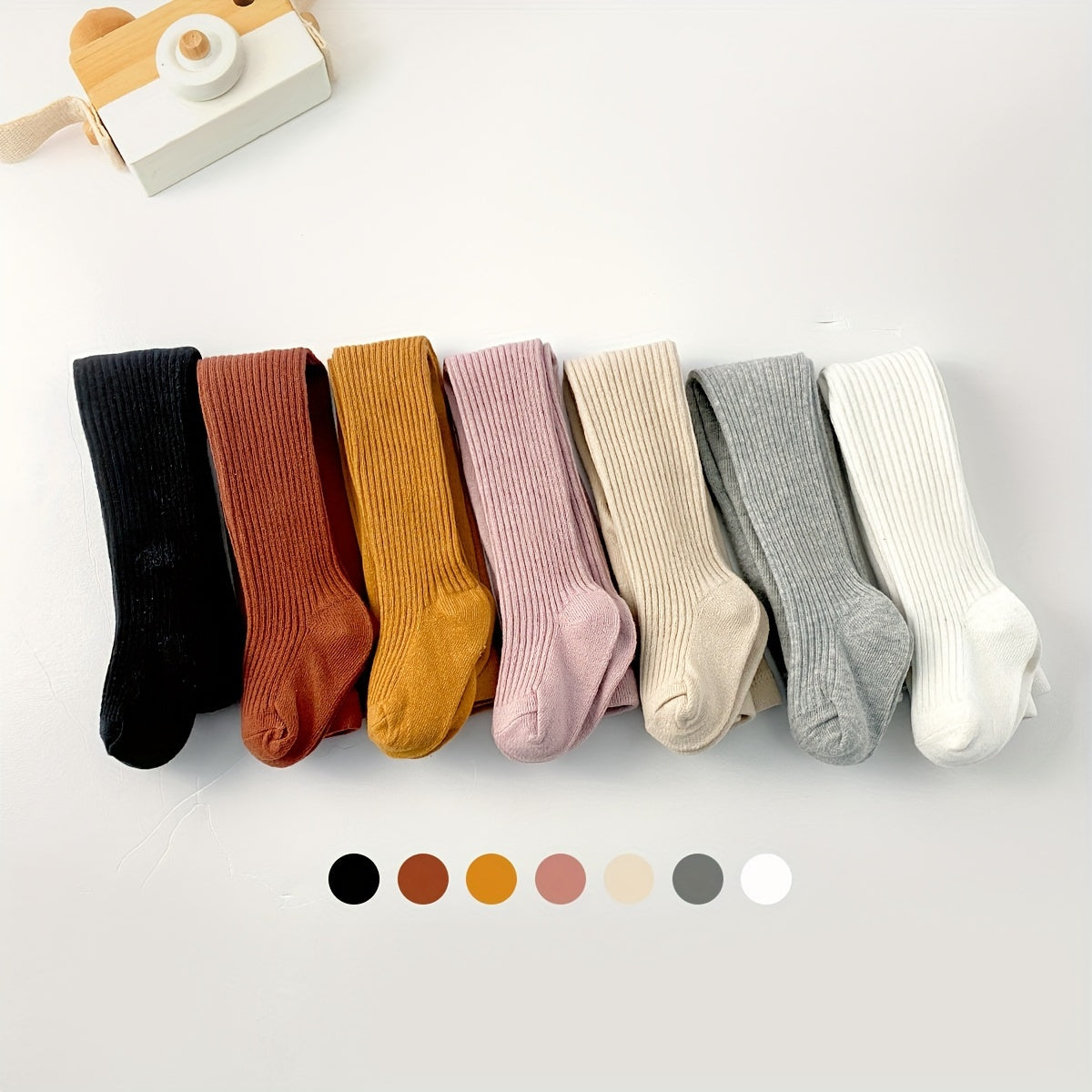 Baby Girls' Solid Color Pantyhose 7 Pairs All-Season for Dancing and Sports