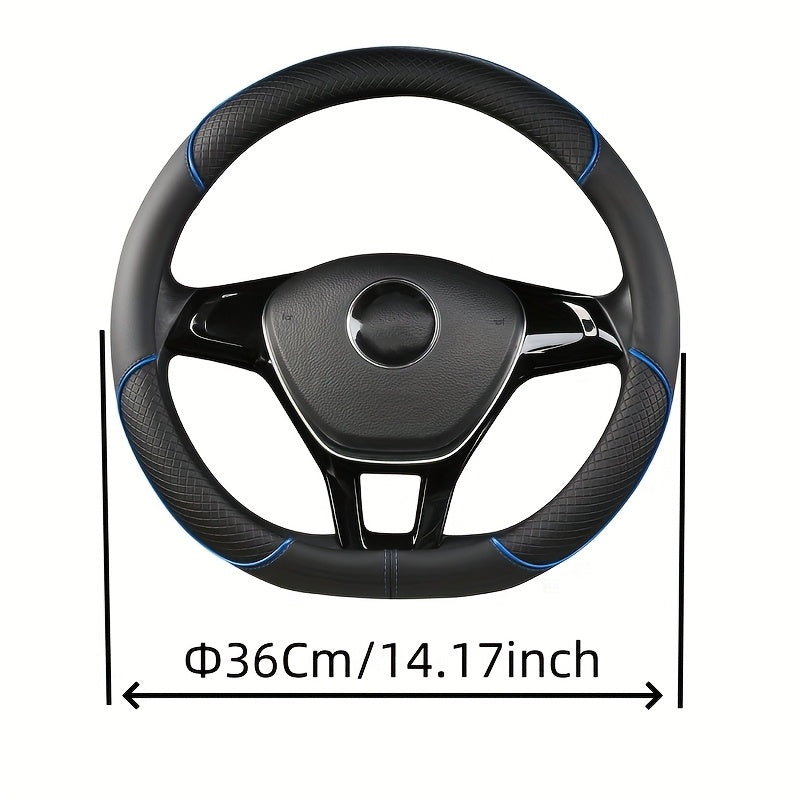 PVC Steering Wheel Cover Black and Red Fit Most Vehicles