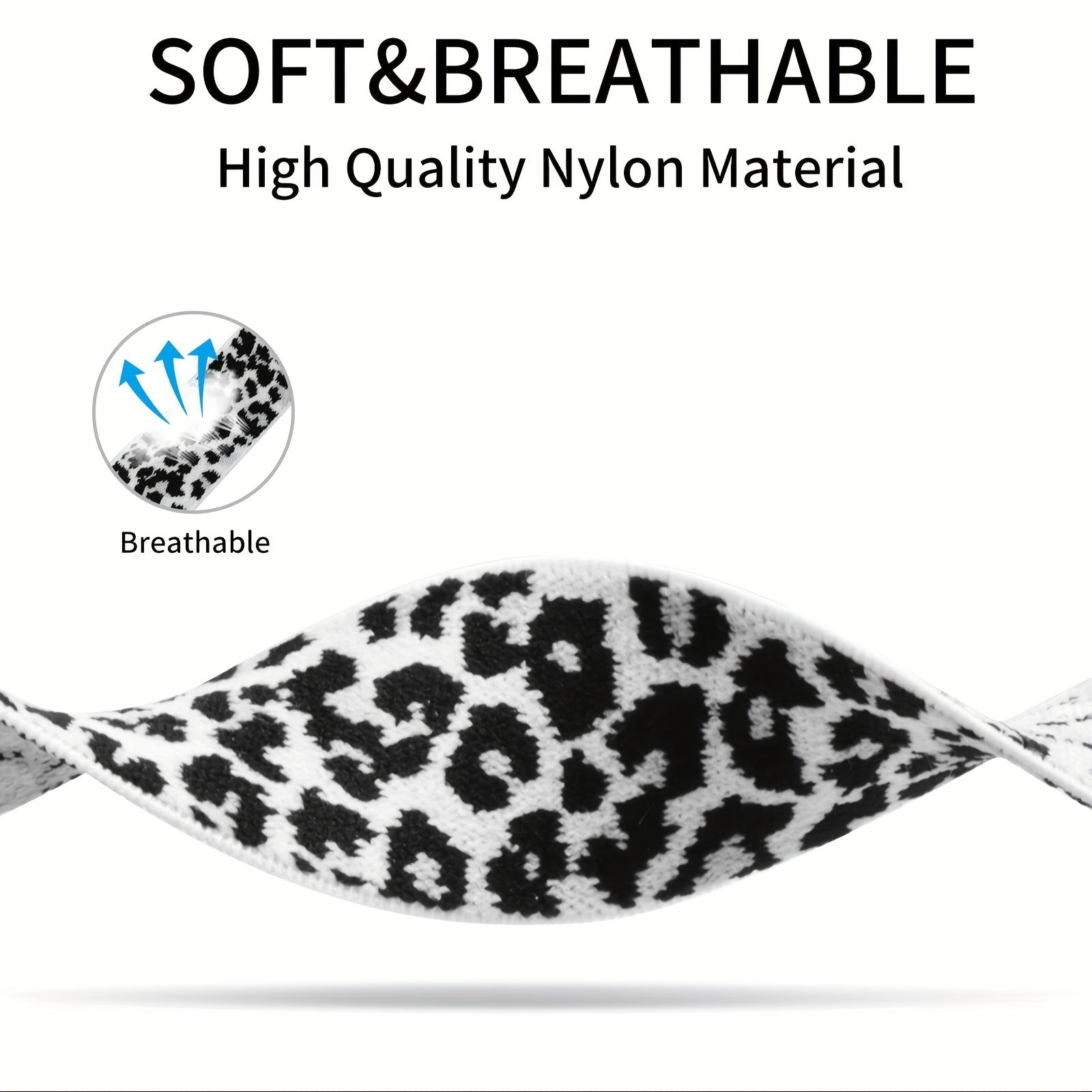 Leopard Print Nylon Watch Strap for Apple Samsung Fitbit Watches