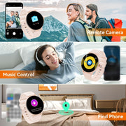 Reloj inteligente para hombres y mujeres con pantalla HD de 3.53cm, llamadas inalámbricas, control de música para múltiples deportes, asistente de voz AI