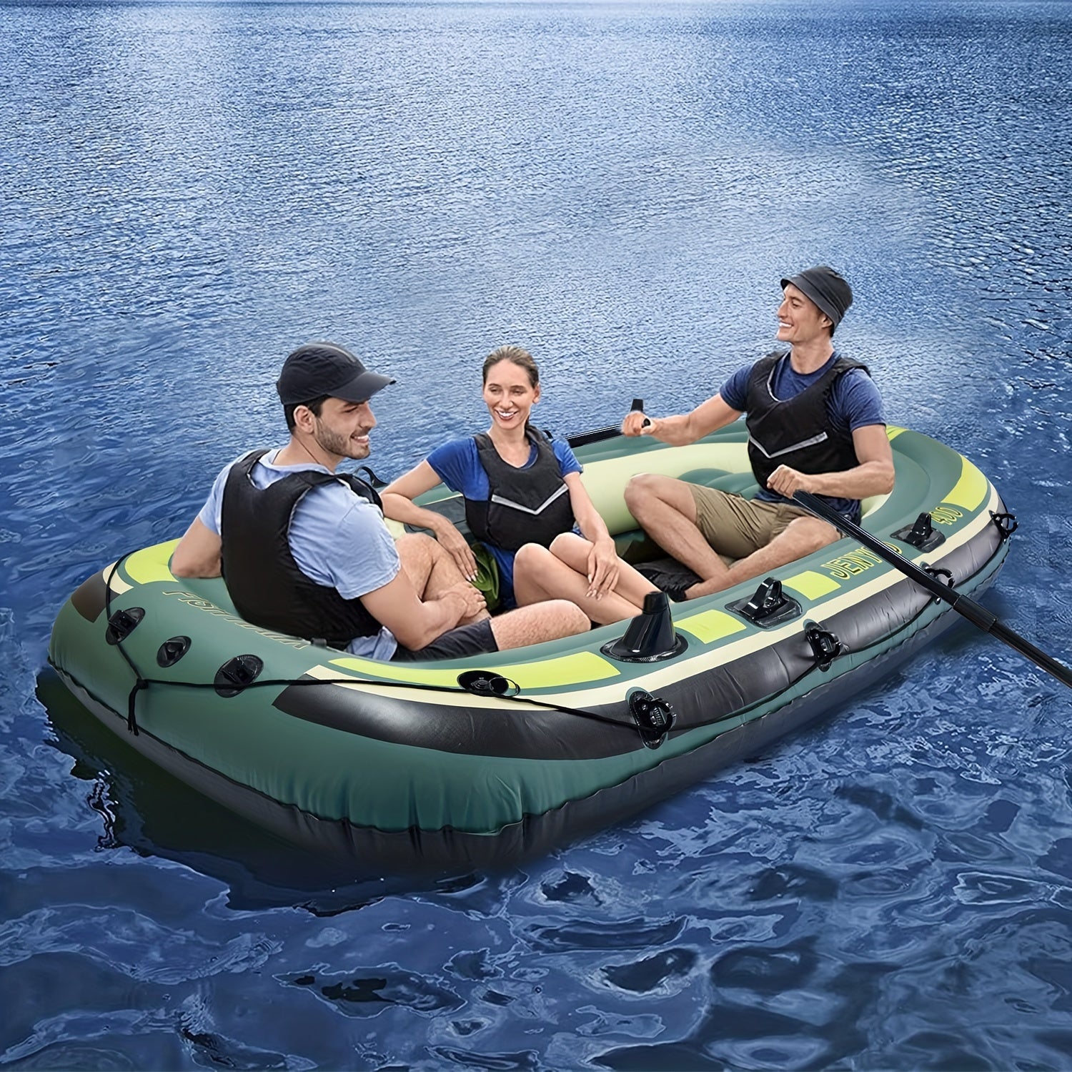 Inflatable PVC Fishing Kayak with Rudder and High-Output Pump