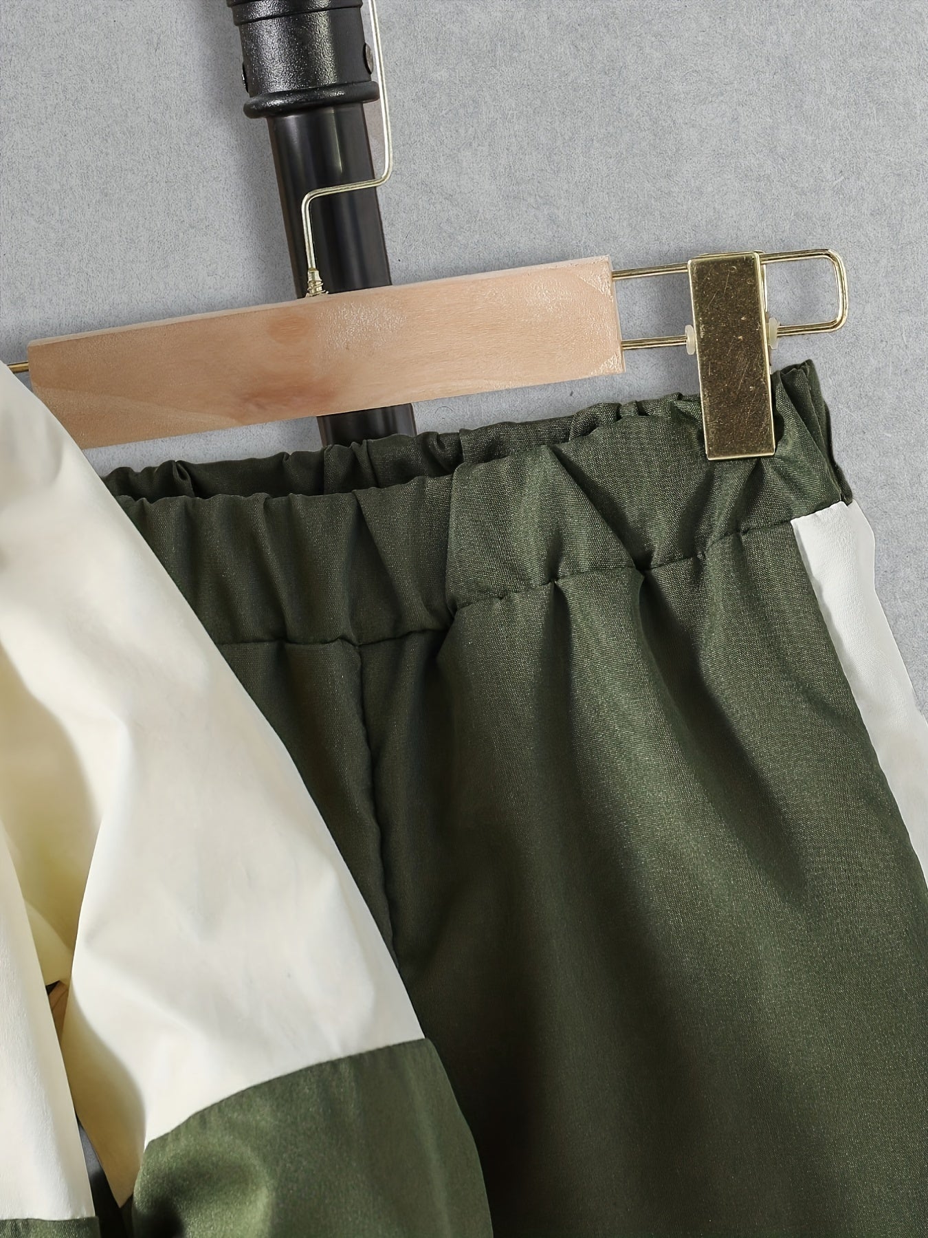 Kids Boys Spring Autumn Clothing Set Hooded Sweatshirt and Loose Work Pants Color Block