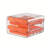 Egg Storage Organizer Plastic 32-Grid Double-Layer Refrigerator Shelf