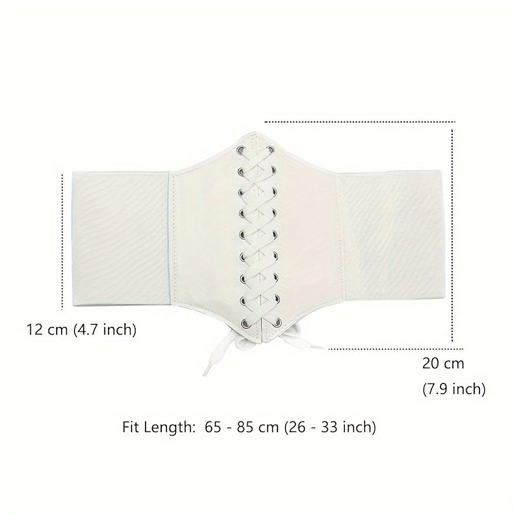 Women's Solid Color Elastic Waist Shaping Belt with Rivets for Casual and Party Wear