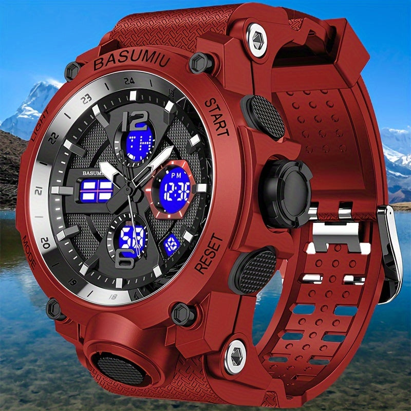 Men's Digital Sports Watch Waterproof Tactical Military Style Electronic Dual Display