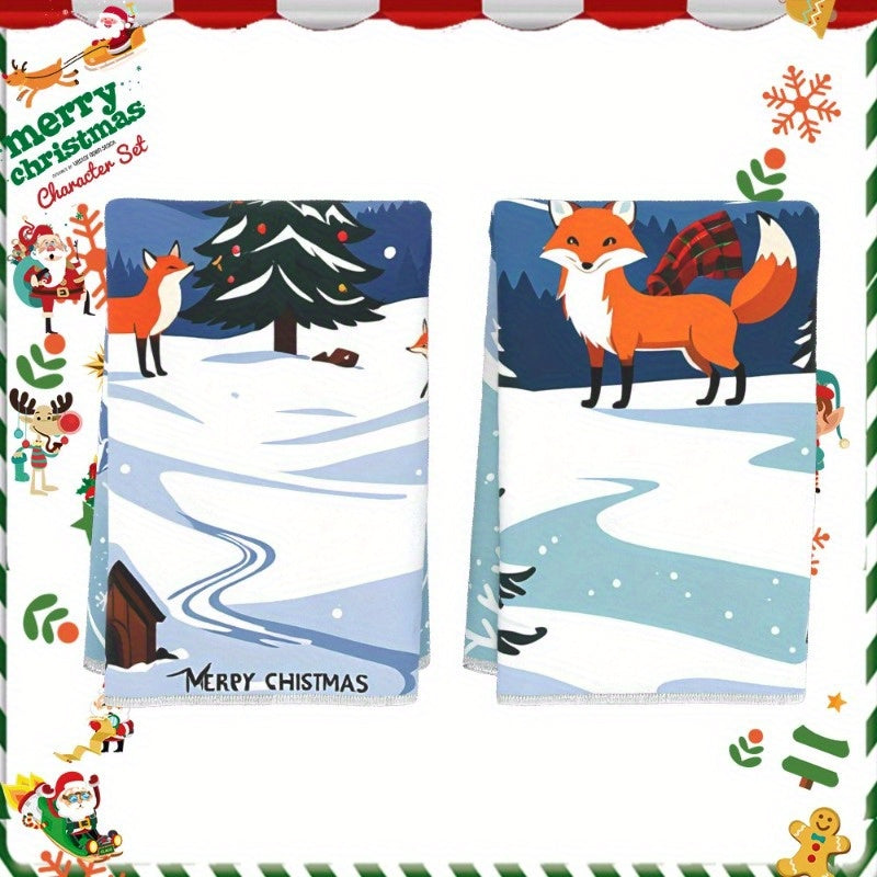 2 Pieces Winter Christmas Snowflake Snow Elk Wall Decor 18x66 cm