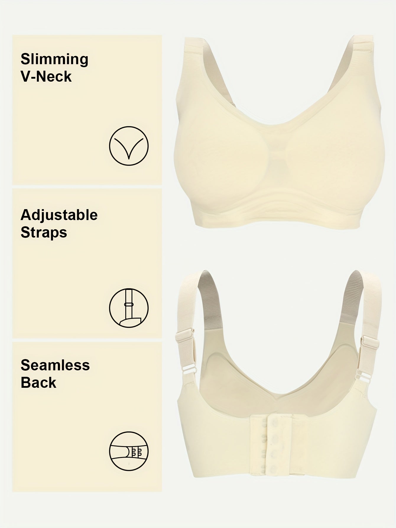 ayollarga mo‘ljallangan simsiz ko‘ylaklar, yumshoq, shovqinsiz, push-up, T-shirt bra, 3 ta paket