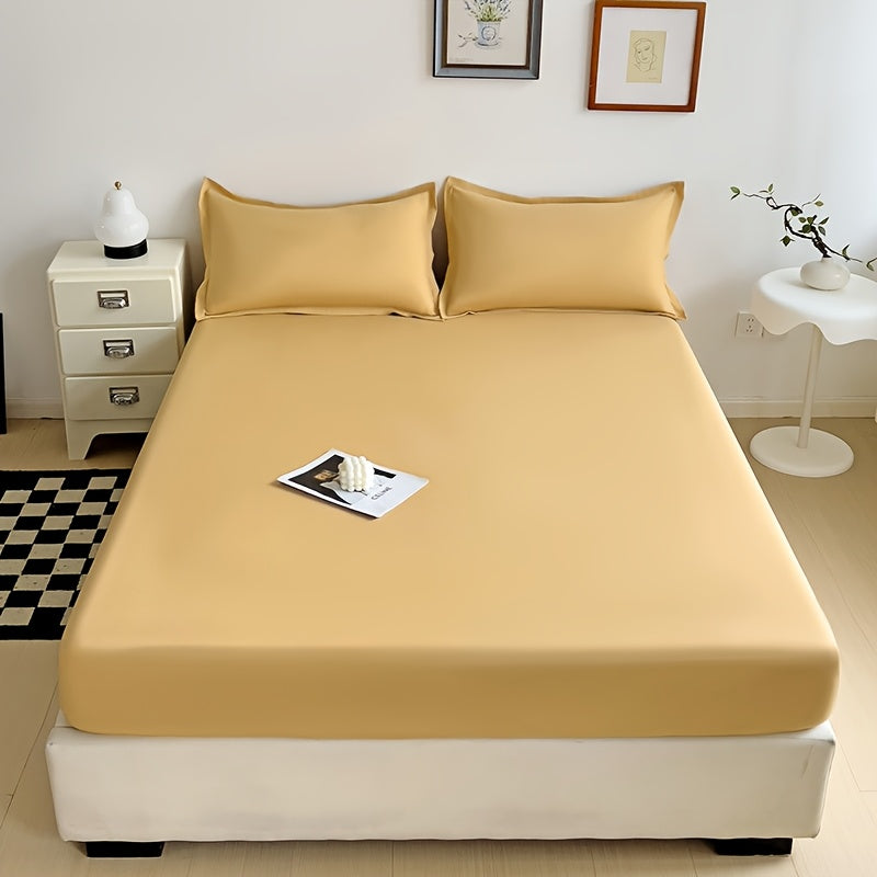 Sábana ajustada de microfibra transpirable, azul profundo, resistente a manchas, ropa de cama para todas las estaciones