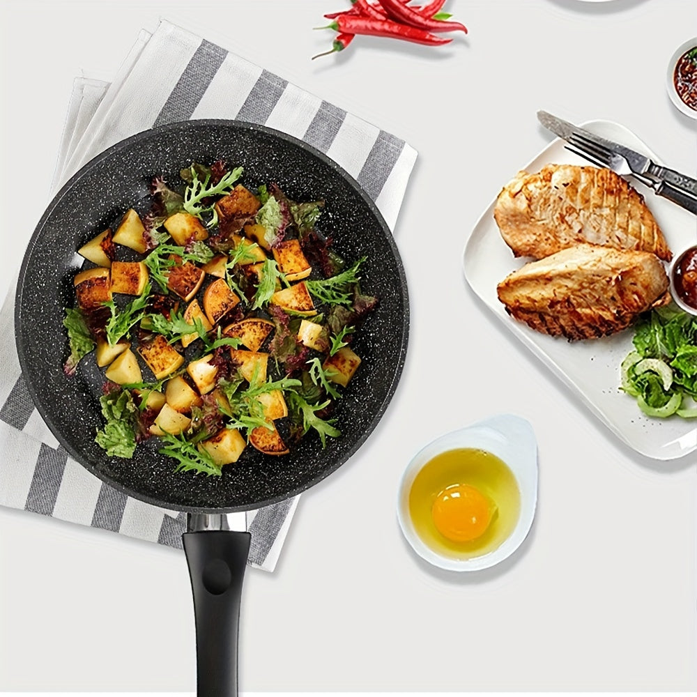 Cast Iron Frying Pans Set with Wooden Spatula for Gas Stoves