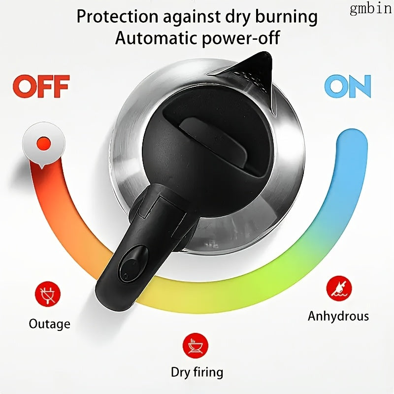 Electric Kettle Stainless Steel Glass 1500W Fast Boil Black Accents