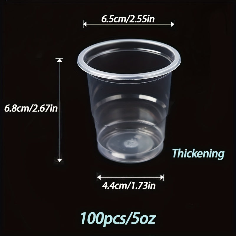 100 Pack 5oz Disposable Plastic Cups Durable Clear Party Supplies