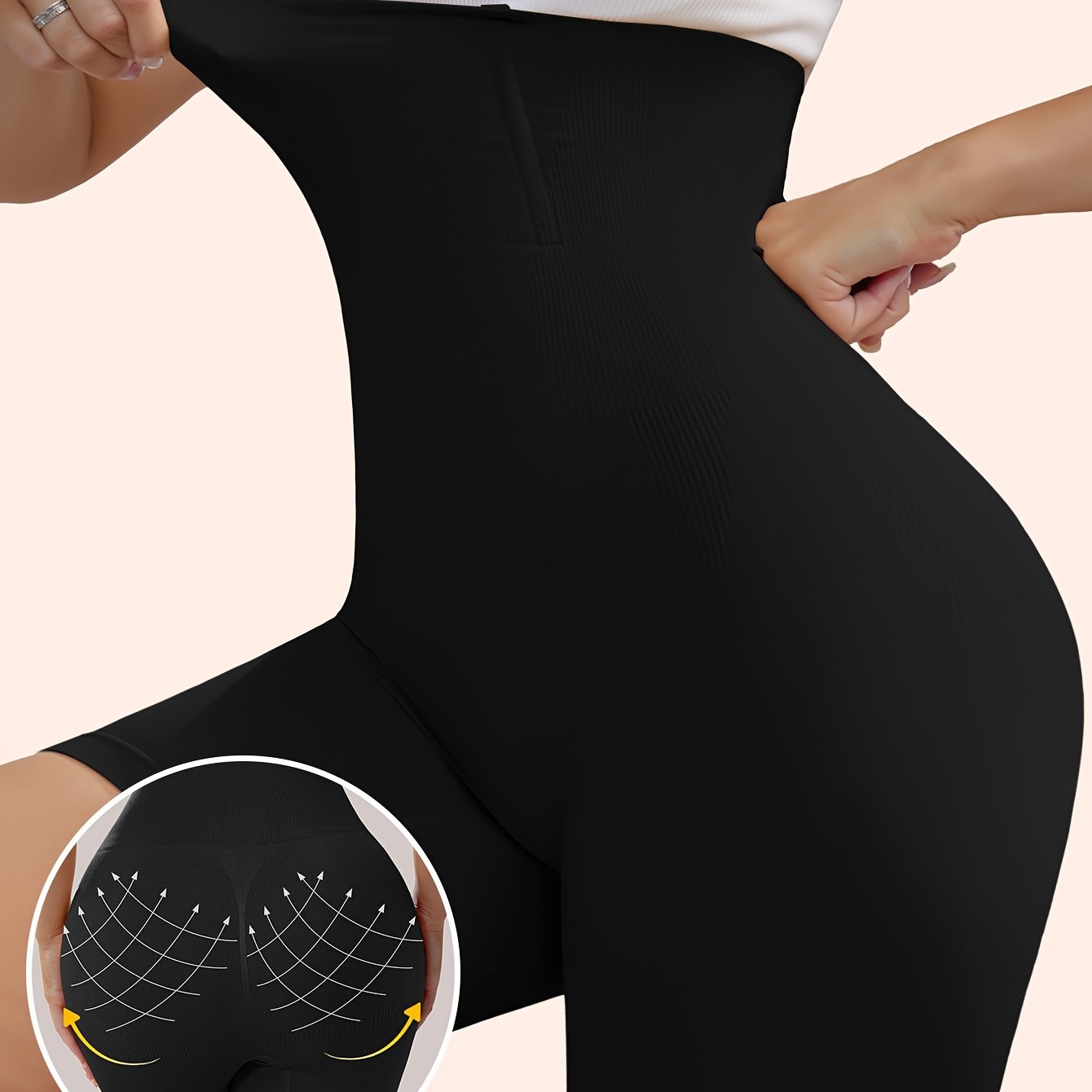 Women's High-Waist Shapewear Shorts Tummy Control Butt Lift Breathable Nylon Elastane