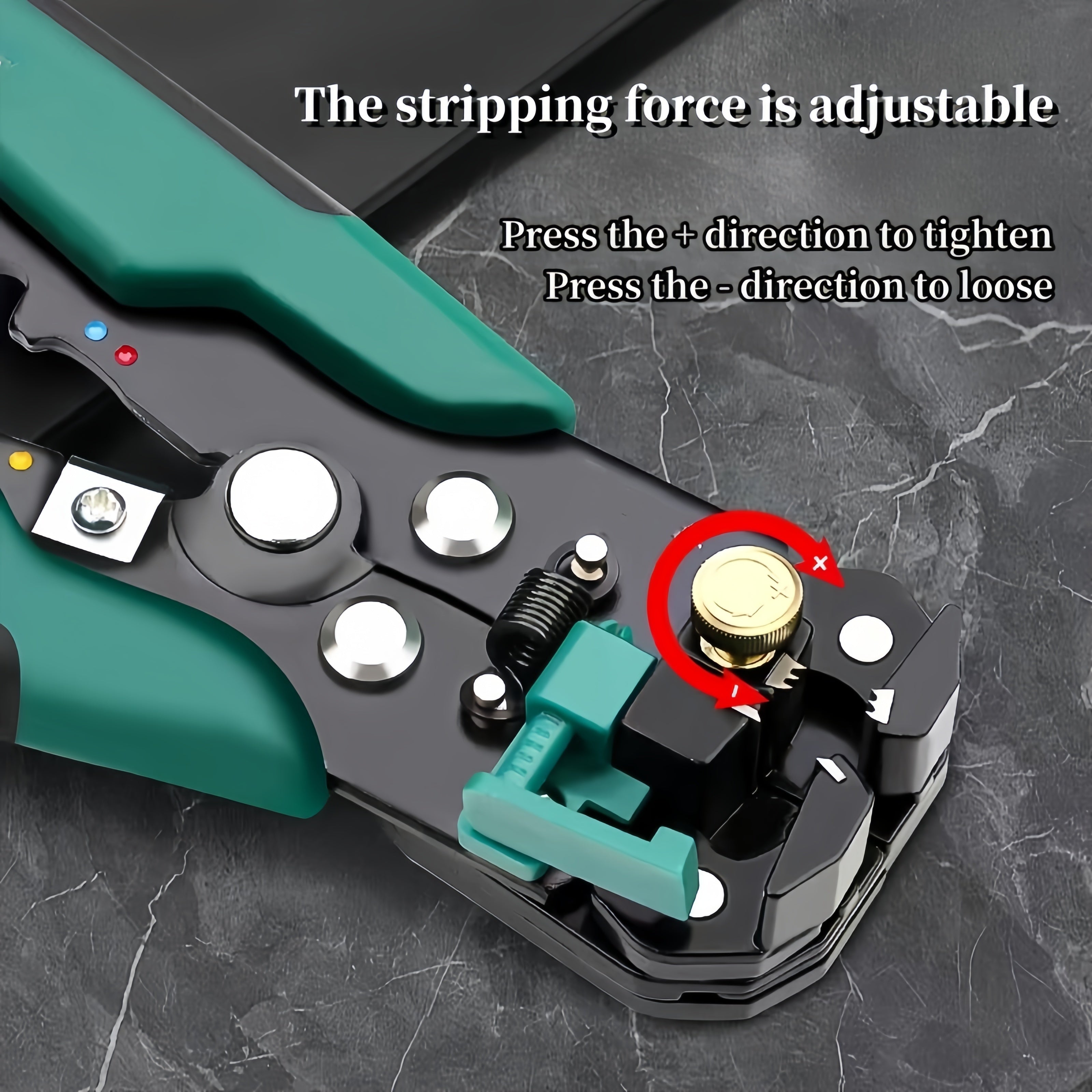 Automatic Wire Stripper and Cutter for Electricians with Self-Adjusting Insulation and Built-In Crimper