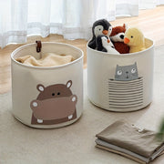 Large Capacity Felt Storage Basket with Folding Laundry Hamper Animal Design for Kids and Teens