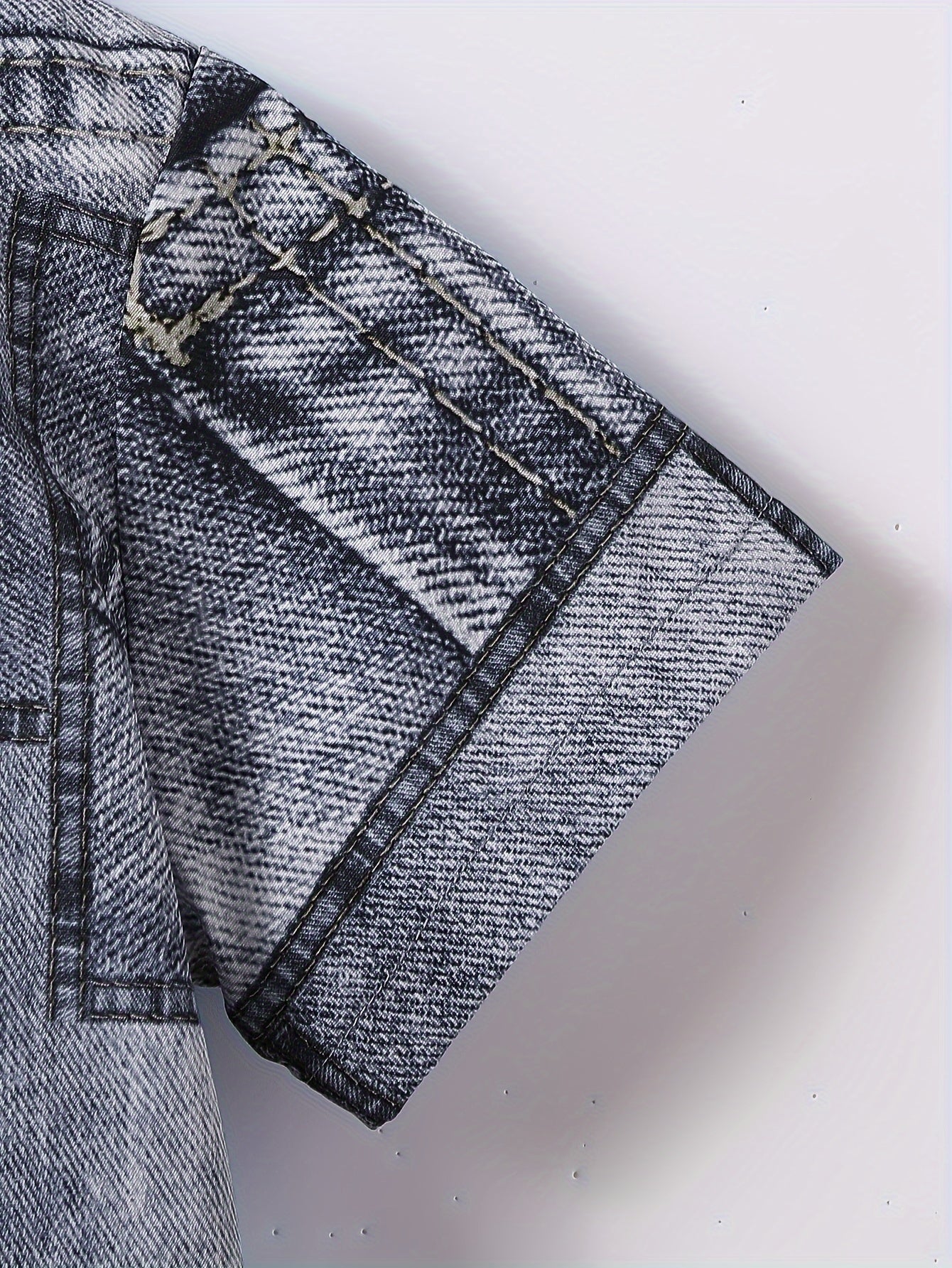 Boys Summer Denim Shirt and Shorts Set Short Sleeve Casual Kids Clothing