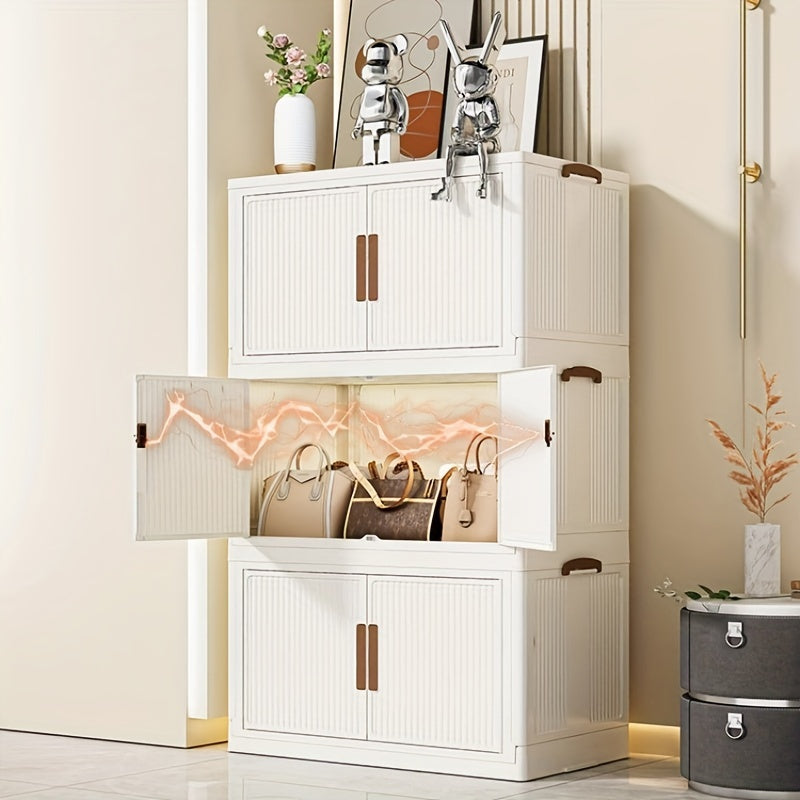 Foldable Plastic Storage Bin with 4/5 Tiers Large Capacity for Clothes Toys Books