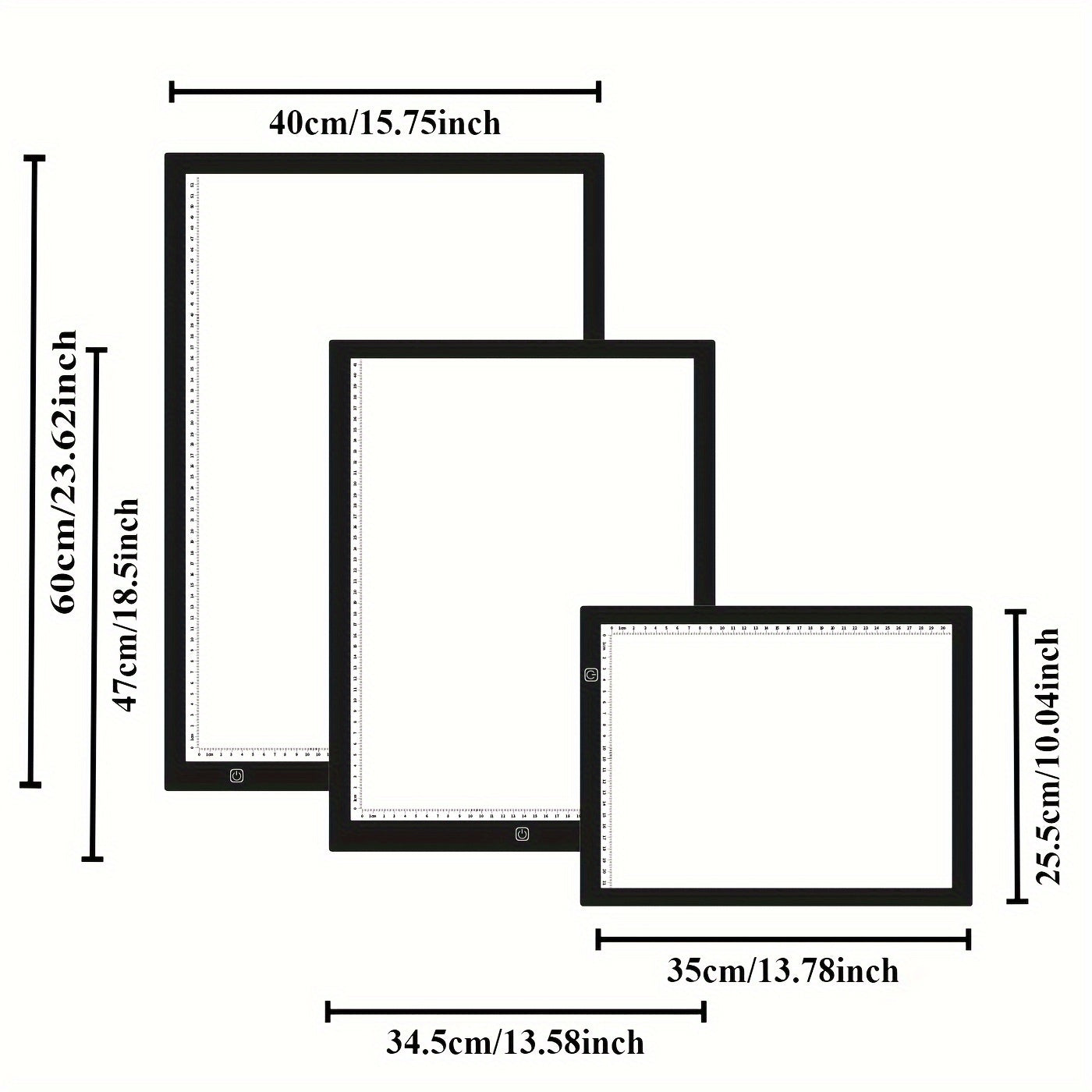 Akril LED yorug'lik padkasi olmos bo'yash va san'at loyihalari uchun, 3 yorqinlik darajasi va USB kabel bilan