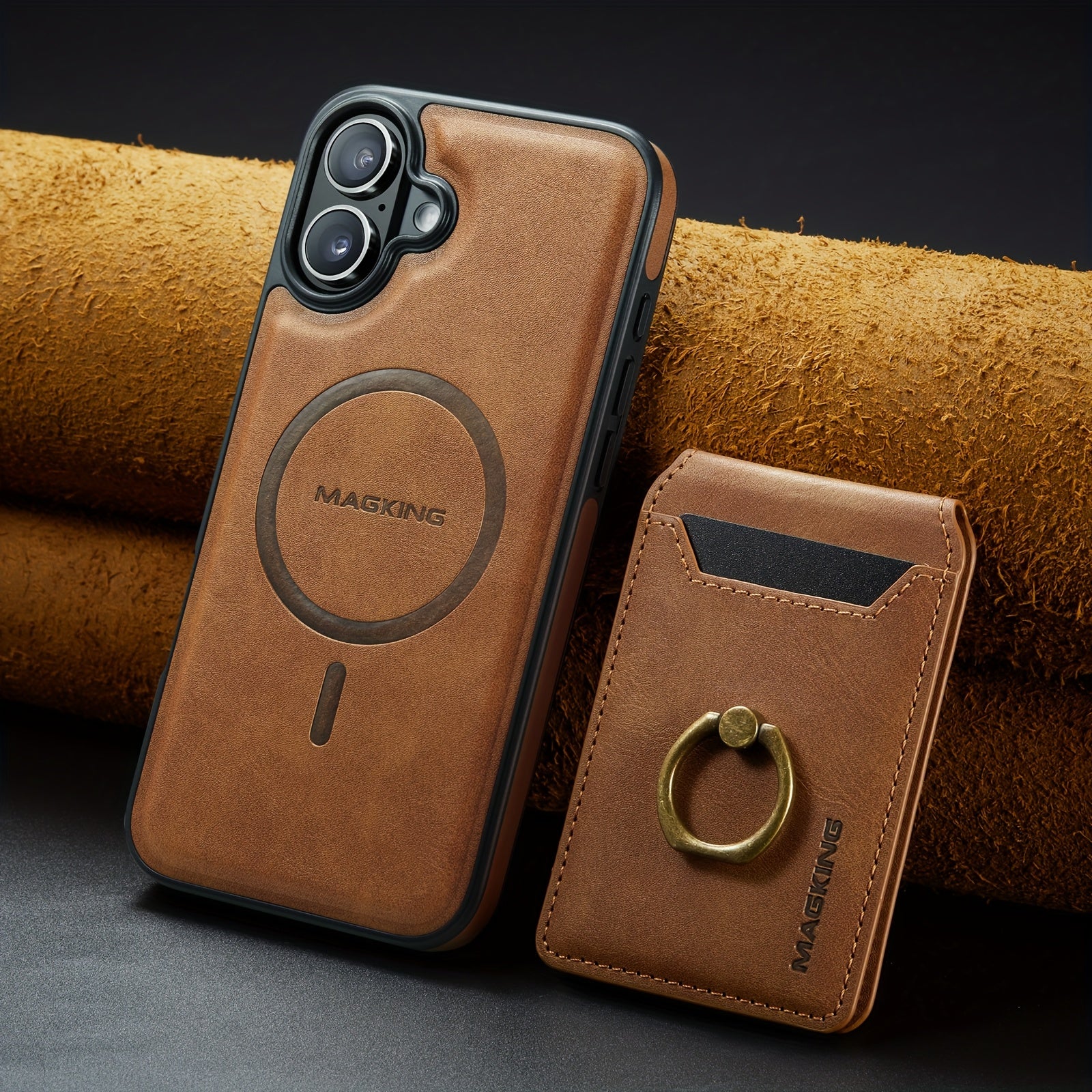 Detachable Faux Leather Phone Case with Magnetic Card Slots Kickstand RFID Blocking for iPhone 12-16 Pro Max Plus