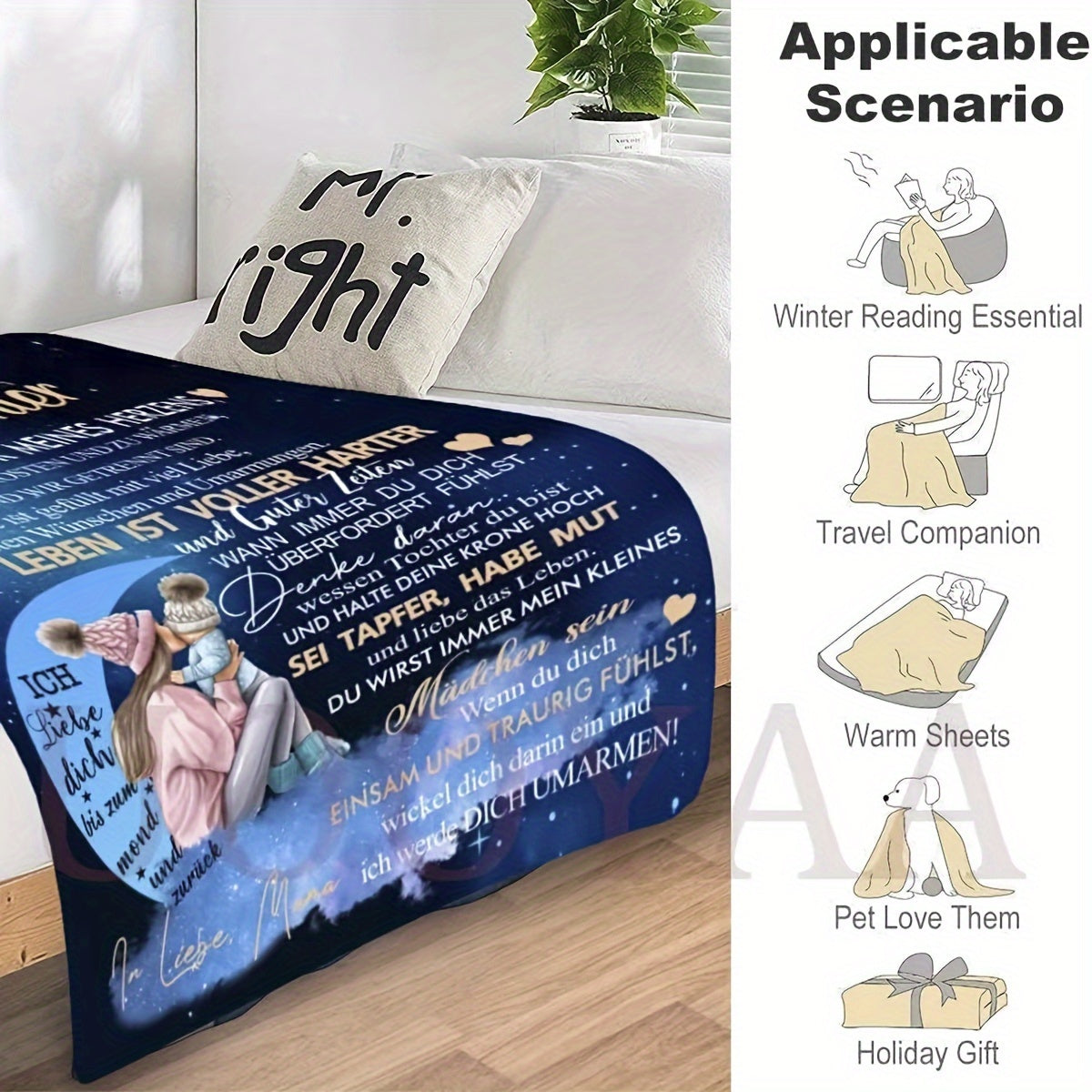 Фланелевое одеяло для женщин с конвертным дизайном, мягкое, теплое, подарок для дочери