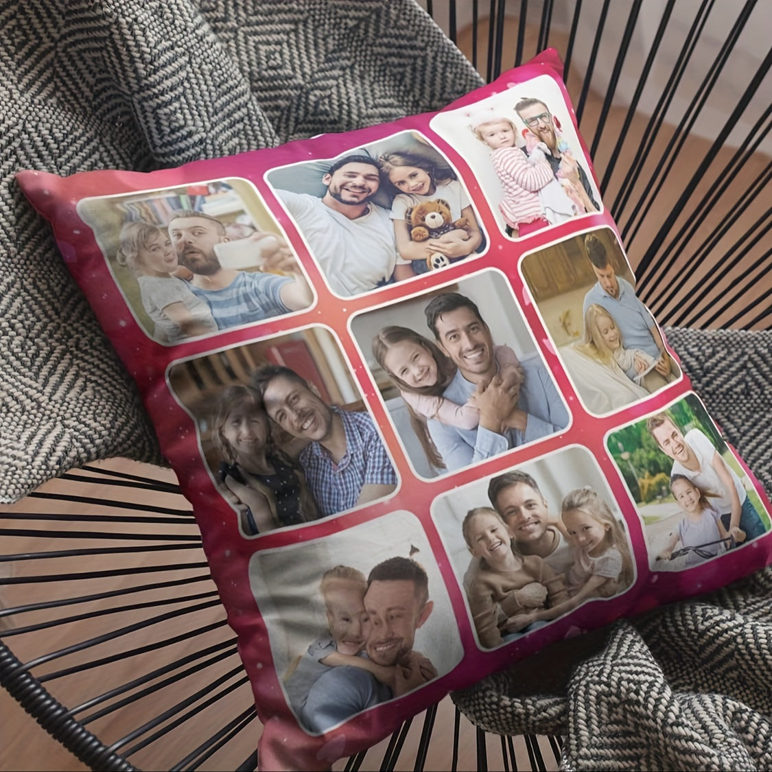 Shaxsiylashtirilgan Polyester yostiq qopqog'i 45.72x45.72 sm, 1 ta to'plam, juftliklar va sovg'alar uchun