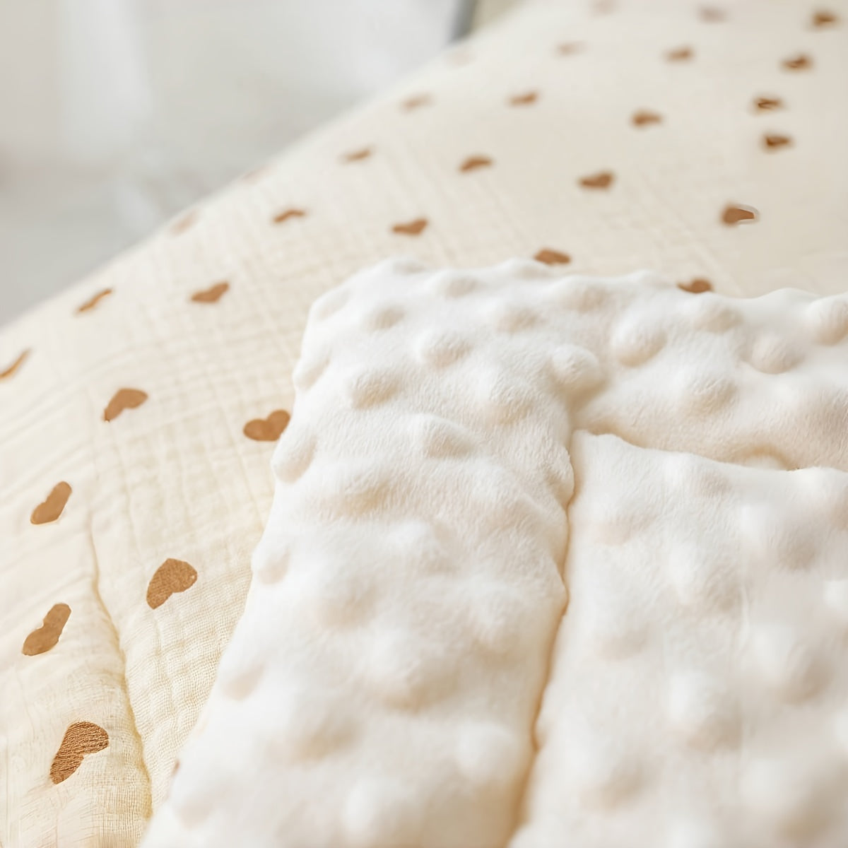 Double-Sided Beige Stroller Mat for Kids Thickened Washable with Warm Sitting Pad