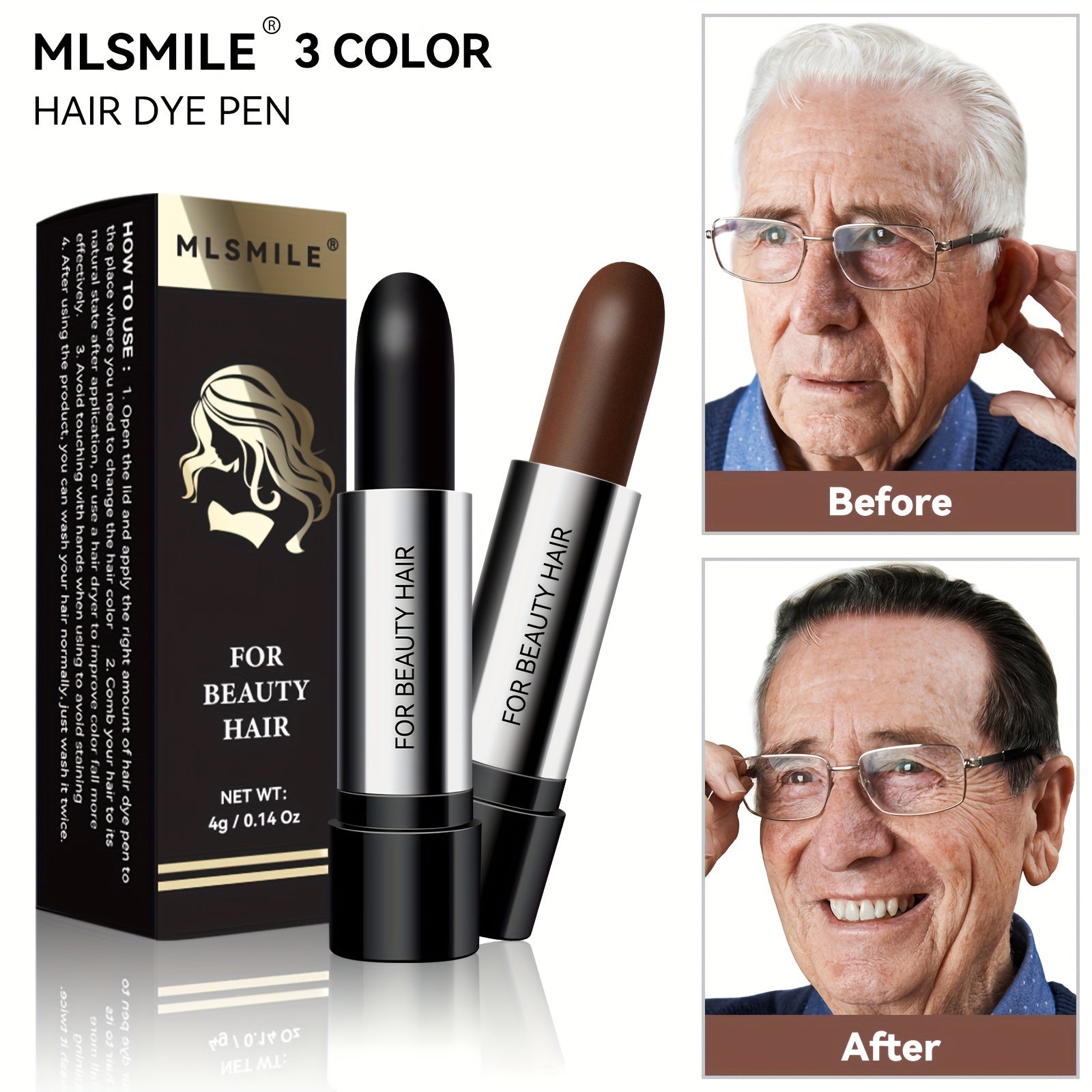 Карандаш для бороды для мужчин, коричневый, водостойкий, гипоаллергенный, долговечный, усилитель для лица