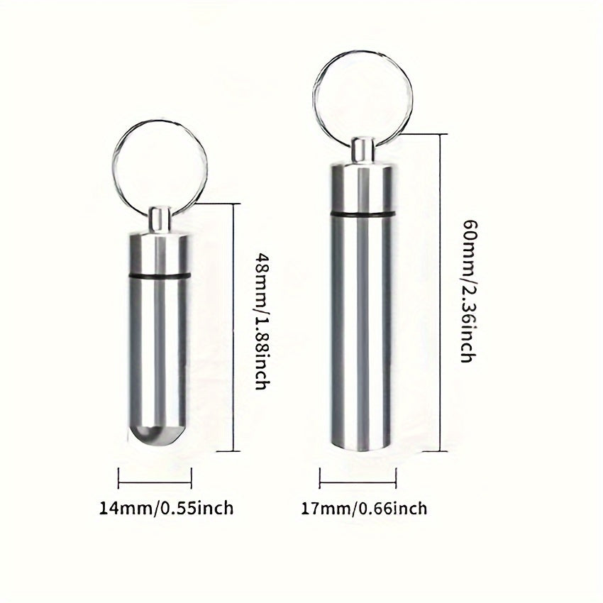 Portable Waterproof Stainless Steel Medicine Bottle With Pillbox and Sealed Cylinder