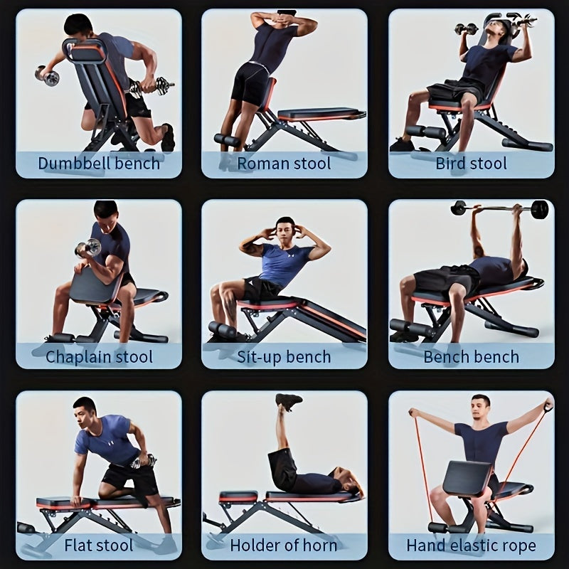 Multi-Use Dumbbell Bench 146.27 KG Capacity Home Gym Equipment Black with Cushioned Headrest