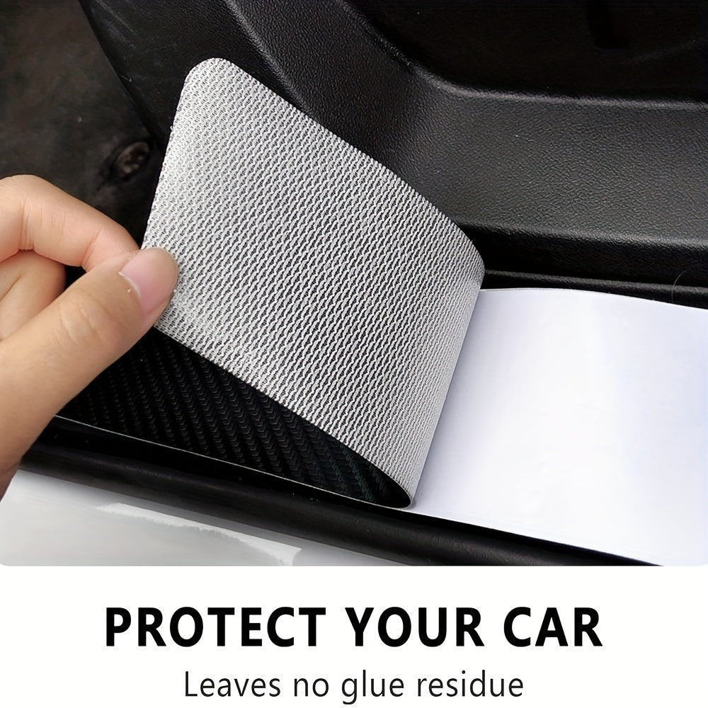 Universal Car Door Sill Protectors Faux Leather Threshold Strips 5-Pack