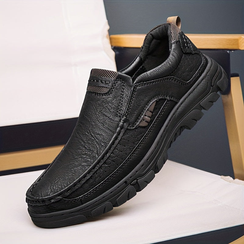 Men's Slip On Loafer Shoes Durable Non-Slip Casual Outdoor Rubber PU All-Season