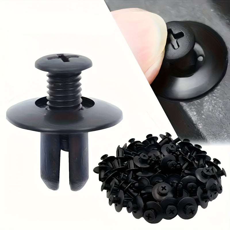 20/60/120pcs 8mm Black Plastic Rivets Car Bumper Fasteners Durable Clips