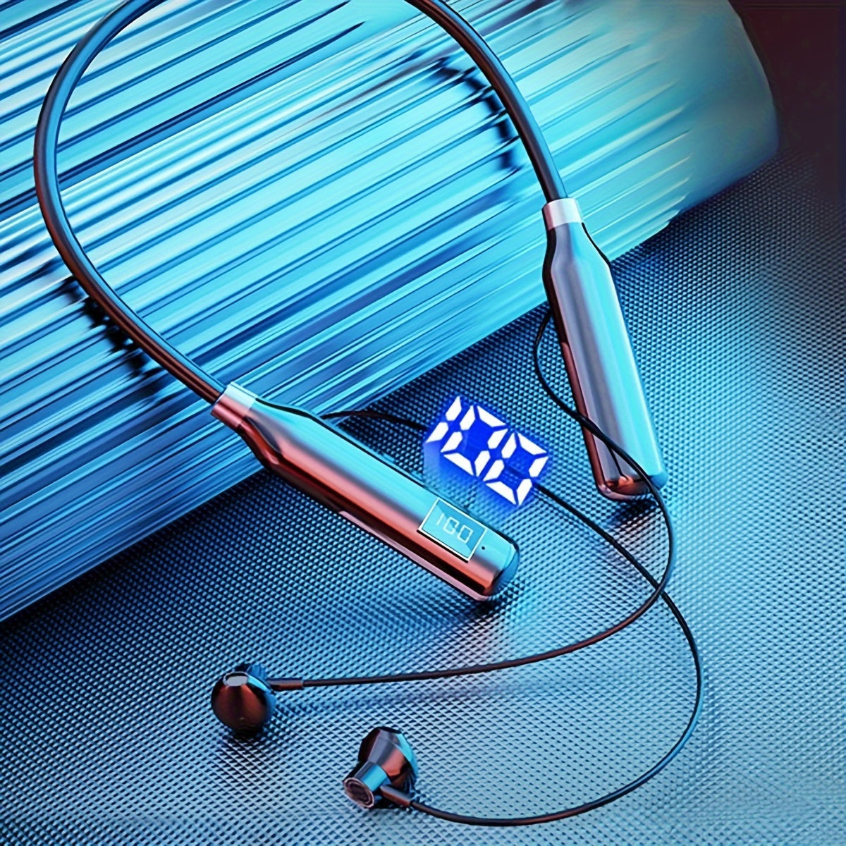 Wireless Neckband Earbuds with Microphone 120H Playback HiFi Stereo Sweatproof for Gym Running