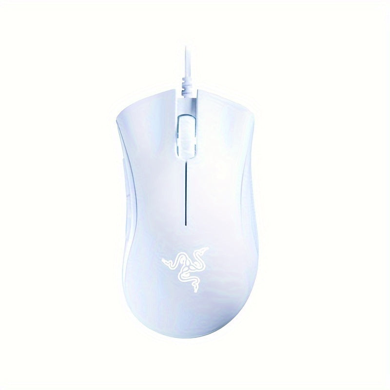 Wired Gaming Mouse Optical Sensor 6400 DPI Ergonomic Right-Handed USB Compatible Black or White