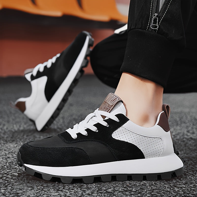 Erkaklar uchun Preppy Sport Krossovkalari - Bog'ichli, Havo o'tkazuvchi, Kundalik kiyim uchun sun'iy yuqori qismi, mato ichki qismi, kauchuk taglik bilan yugurish va kundalik foydalanish uchun.