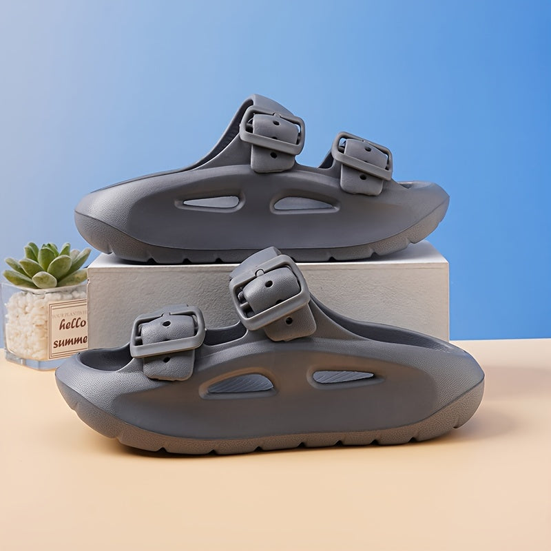 Boys' Kids Casual Solid Color Open Toe Slippers Lightweight Non-slip Indoor for Home Bathroom Spring Summer