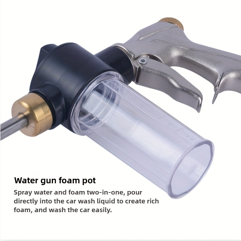 Медная водяная пушка из нержавеющей стали высокого давления с удлинённой трубкой и пенным распылителем для мойки автомобиля и полива сада