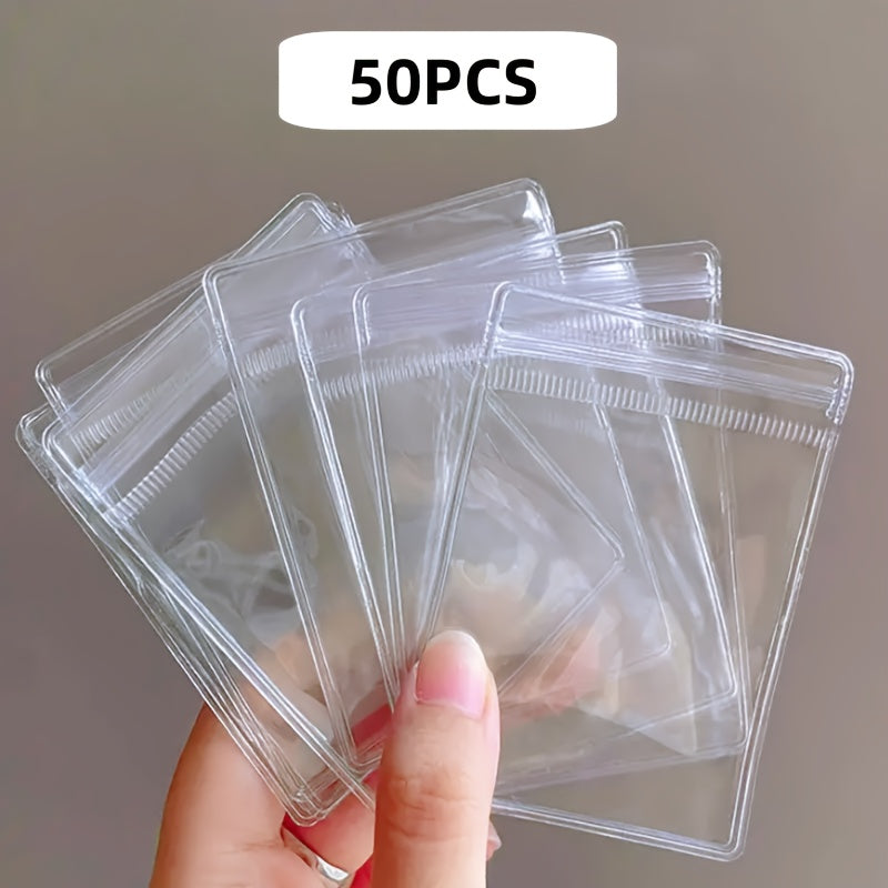 Прозрачные пакеты Ziplock из PVC, упаковка 50 или 100 штук, для упаковки украшений, защиты от пыли и окисления