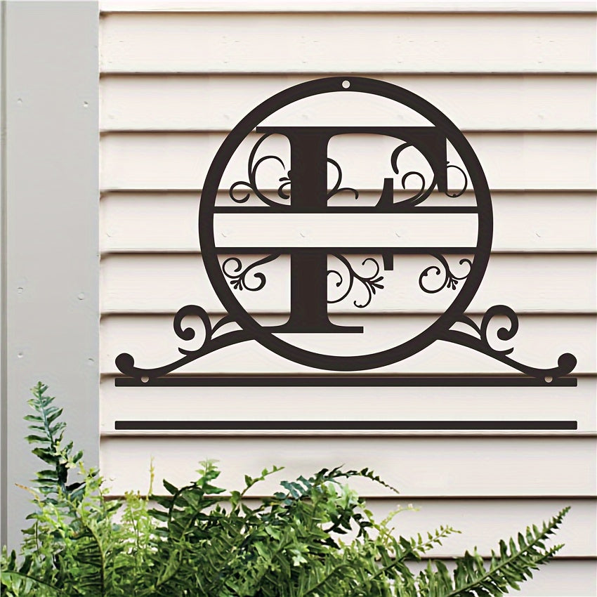 Maxsus metall oilaviy nom yozuvi bilan monogram va familiya, ob-havo sharoitiga chidamli, bardoshli va teksturali yakuniy uchun uy bezaklari