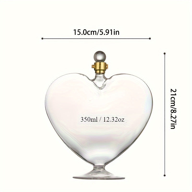 Heart-Shaped Glass Wine Decanter for Valentine's Day and Holiday Gifts