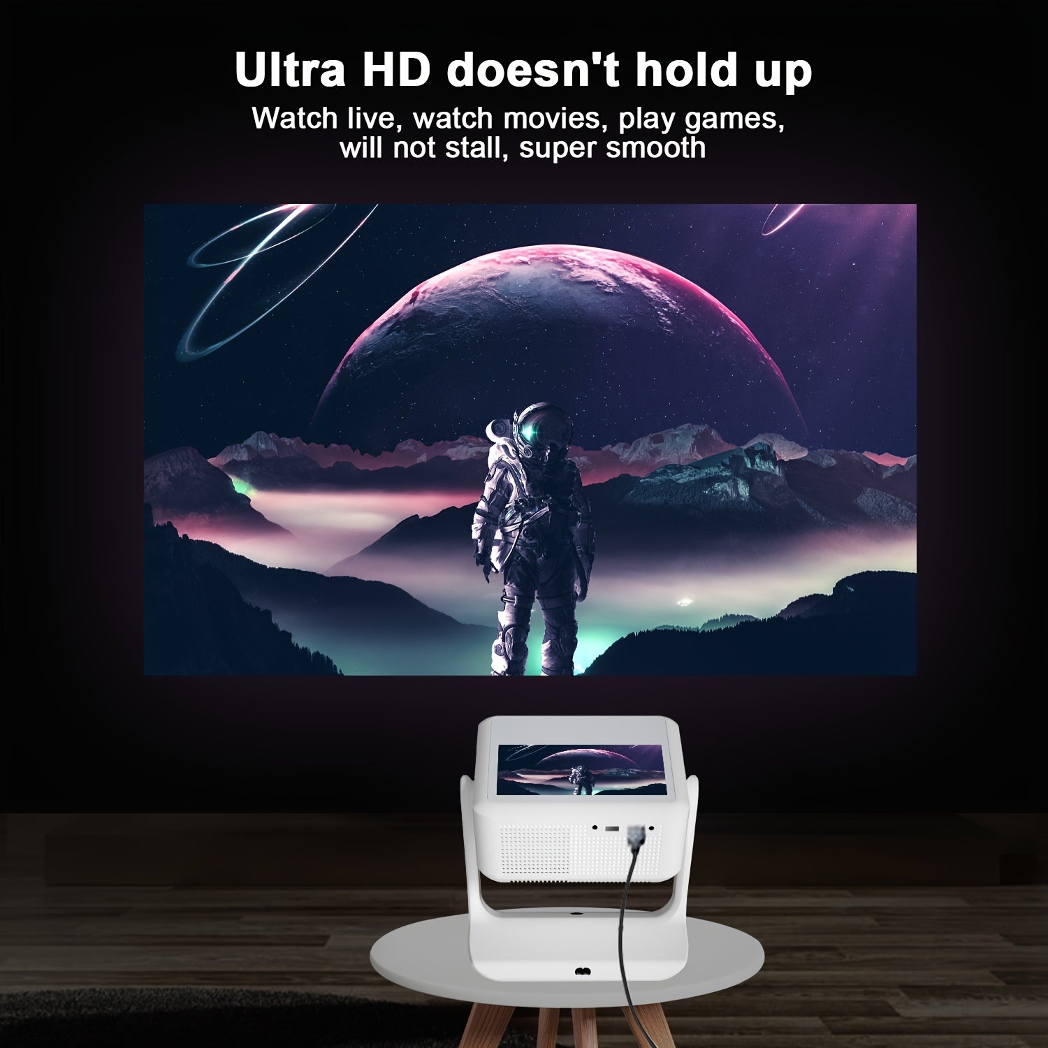 Portable 1080P 4K Projector with Touch Screen WiFi 6 Home Theater