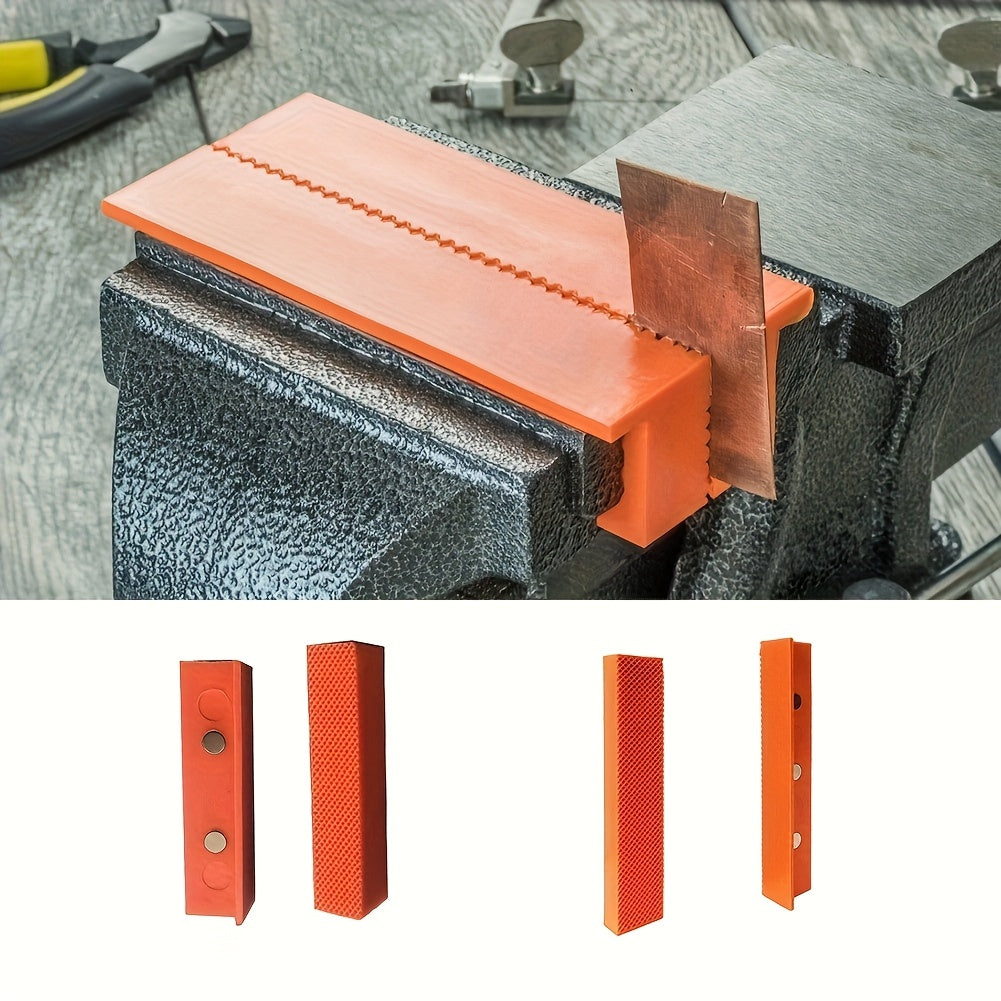 2pcs Red Black 4/6 Inch Magnetic Rubber Vise Pads for Metalworking